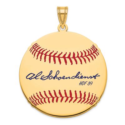 Red Schoendienst Hall of Fame Signature Large Epoxy Baseball Pendant 14k Gold 4YHF02RS89, UPC: