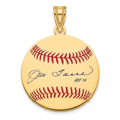 Joe Torre Hall of Fame Signature Small Epoxy Baseball Pendant 14k Gold 4YHF11JT14, UPC: