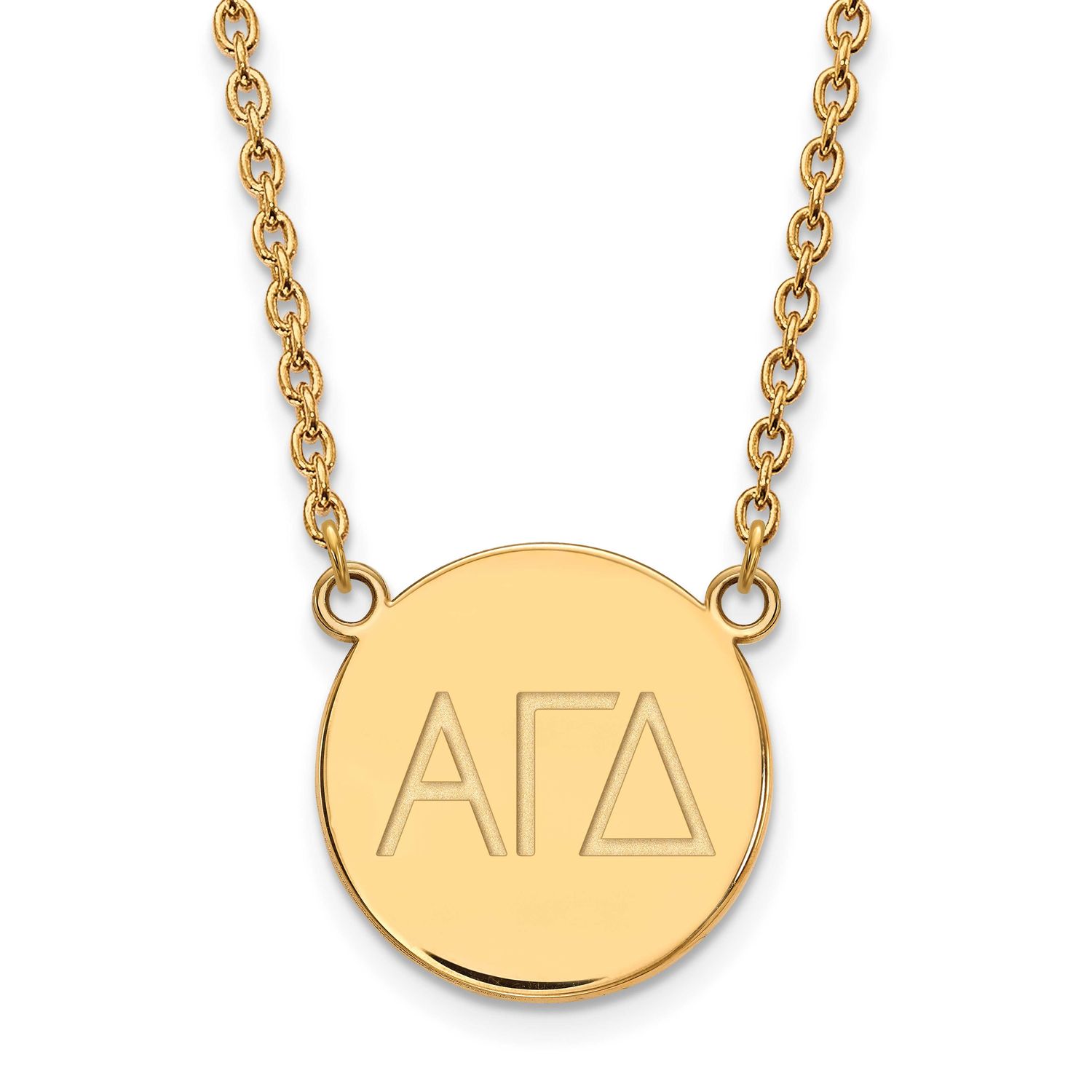 Alpha Gamma Delta Large Enl Pend with Necklace Gold-plated Sterling Silver GP017AGD-18, UPC: 886774…