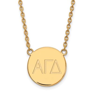Alpha Gamma Delta Large Enl Pend with Necklace Gold-plated Sterling Silver GP017AGD-18, UPC: 886774…