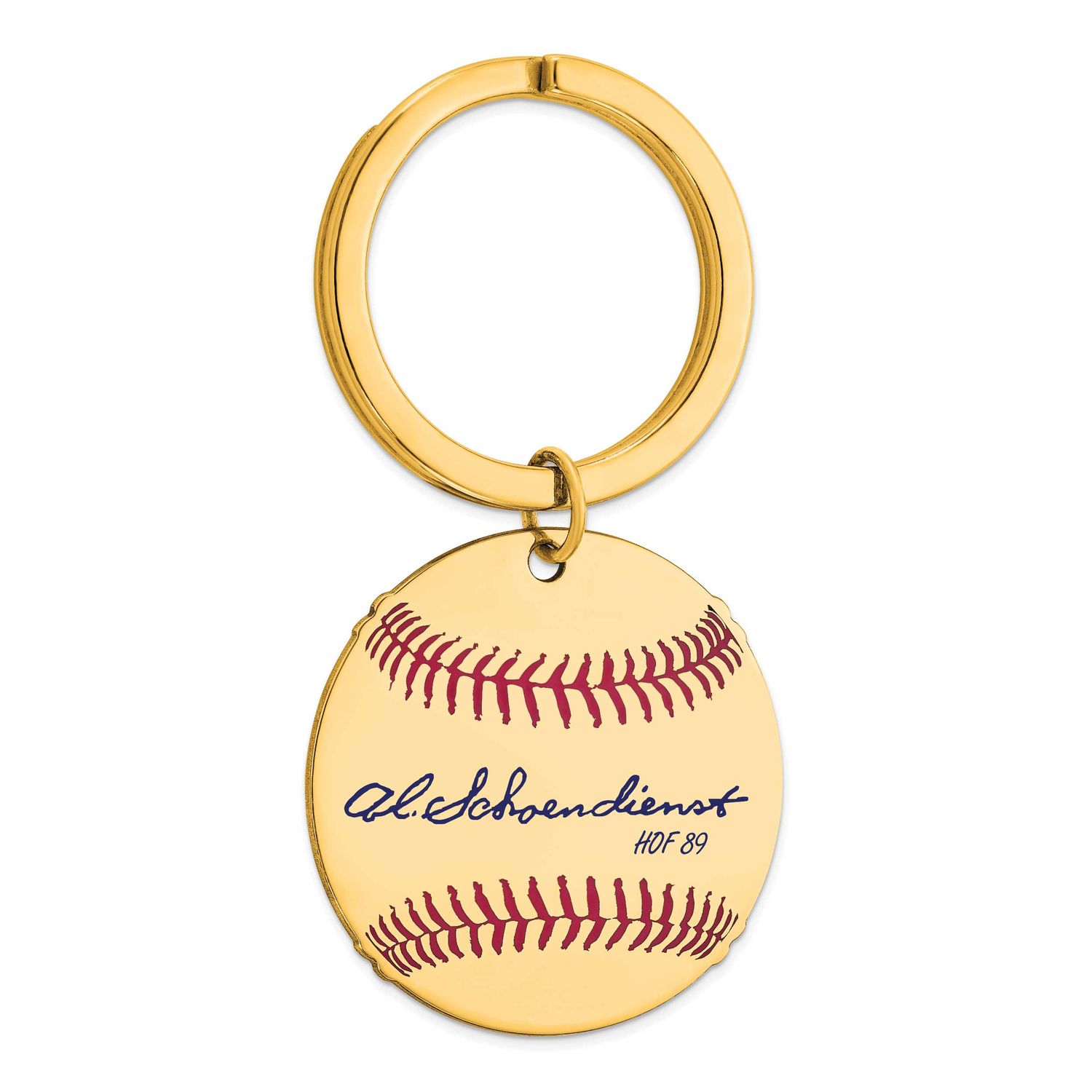 Red Schoendienst Hall of Fame Signature Epoxy Baseball Keychain Gold-plated Sterling Silver GPHF03R…