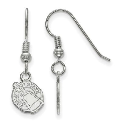 Mississippi State University Extra Small Dangle Earrings Sterling Silver Rhodium-plated SS048MSS, U…