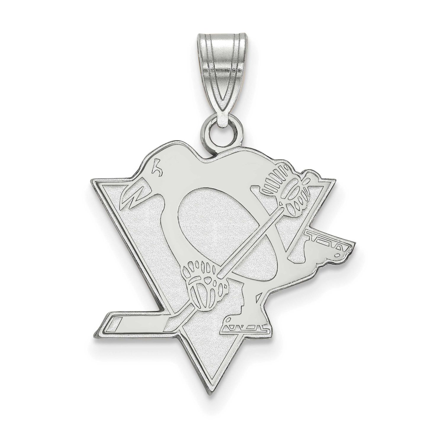 Pittsburgh Penguins Large Pendant 10k White Gold 1W004PEN, UPC: 191101127526