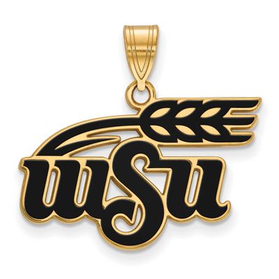 Wichita State University W-S-U Large Enameled Pendant Gold-plated Sterling Silver GP023WST, UPC: 88…