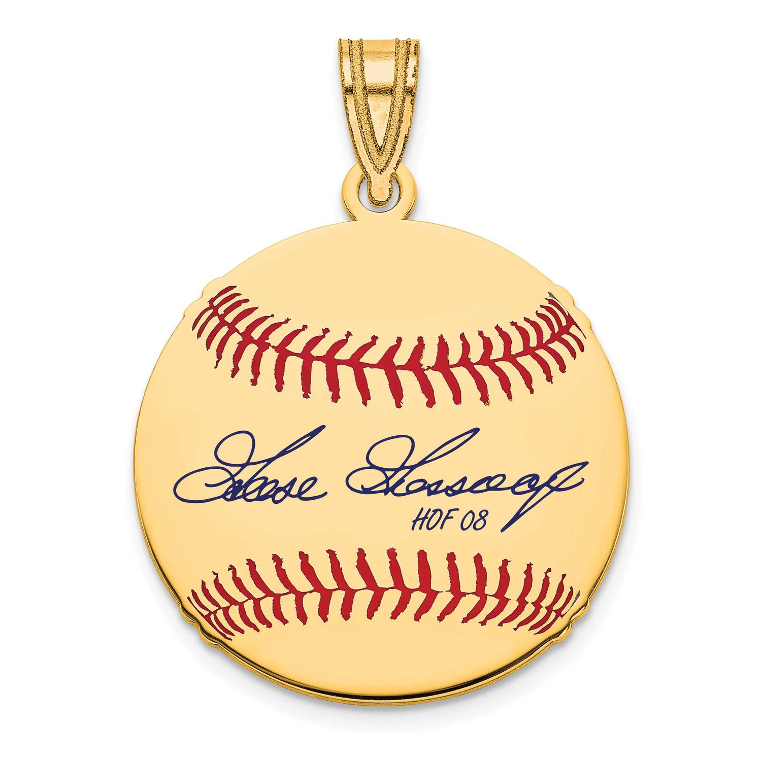 Rich Gossage Hall of Fame Signature Small Epoxy Baseball Pendant Gold-plated Sterling Silver GPHF11…