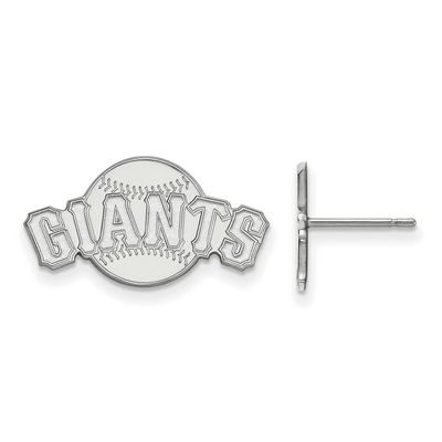 MLB San Francisco Giants Baseball Small Post Earrings Sterling Silver Rhodium-plated SS052GIT, UPC:…