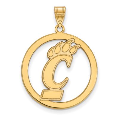 University of Cincinnati Large Circle Pendant Gold-plated Sterling Silver GP021UC, UPC: 886774926292