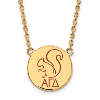Alpha Gamma Delta Large Enl Pend with Necklace Gold-plated Sterling Silver GP045AGD-18, UPC: 886774…
