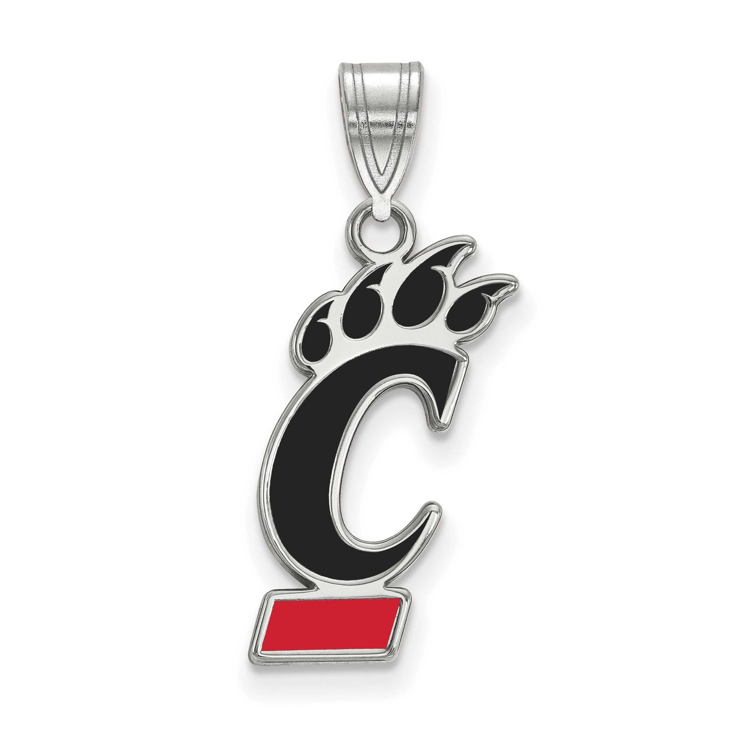 University of Cincinnati Large Enameled Pendant Sterling Silver Rhodium-plated SS019UC, UPC: 886774…