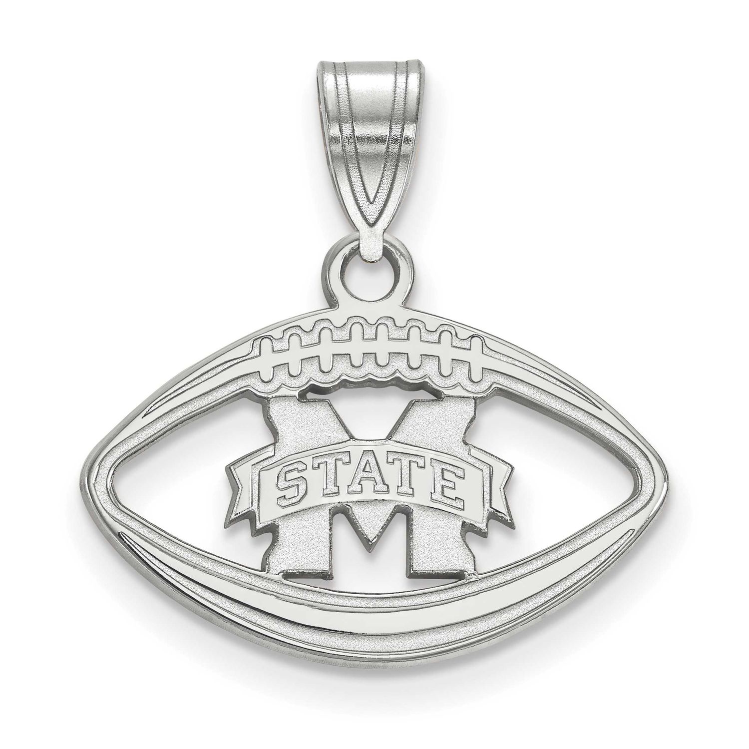 Mississippi State University Pendant In Football Sterling Silver Rhodium-plated SS018MSS, UPC: 8867…