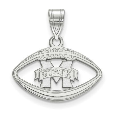 Mississippi State University Pendant In Football Sterling Silver Rhodium-plated SS018MSS, UPC: 8867…