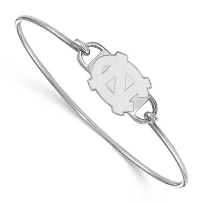 University of North Carolina N-C Small Center 7 Inch Wire Bangle Sterling Silver Rhodium-plated SS0…