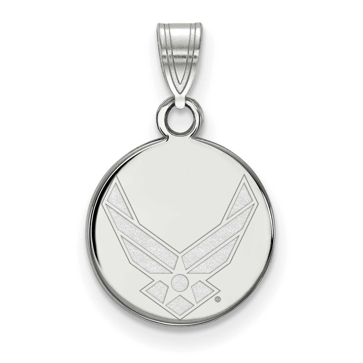 U.S. Air Force Small Disc Pendant Sterling Silver Rhodium-plated SS028USAF, UPC: 191101121630