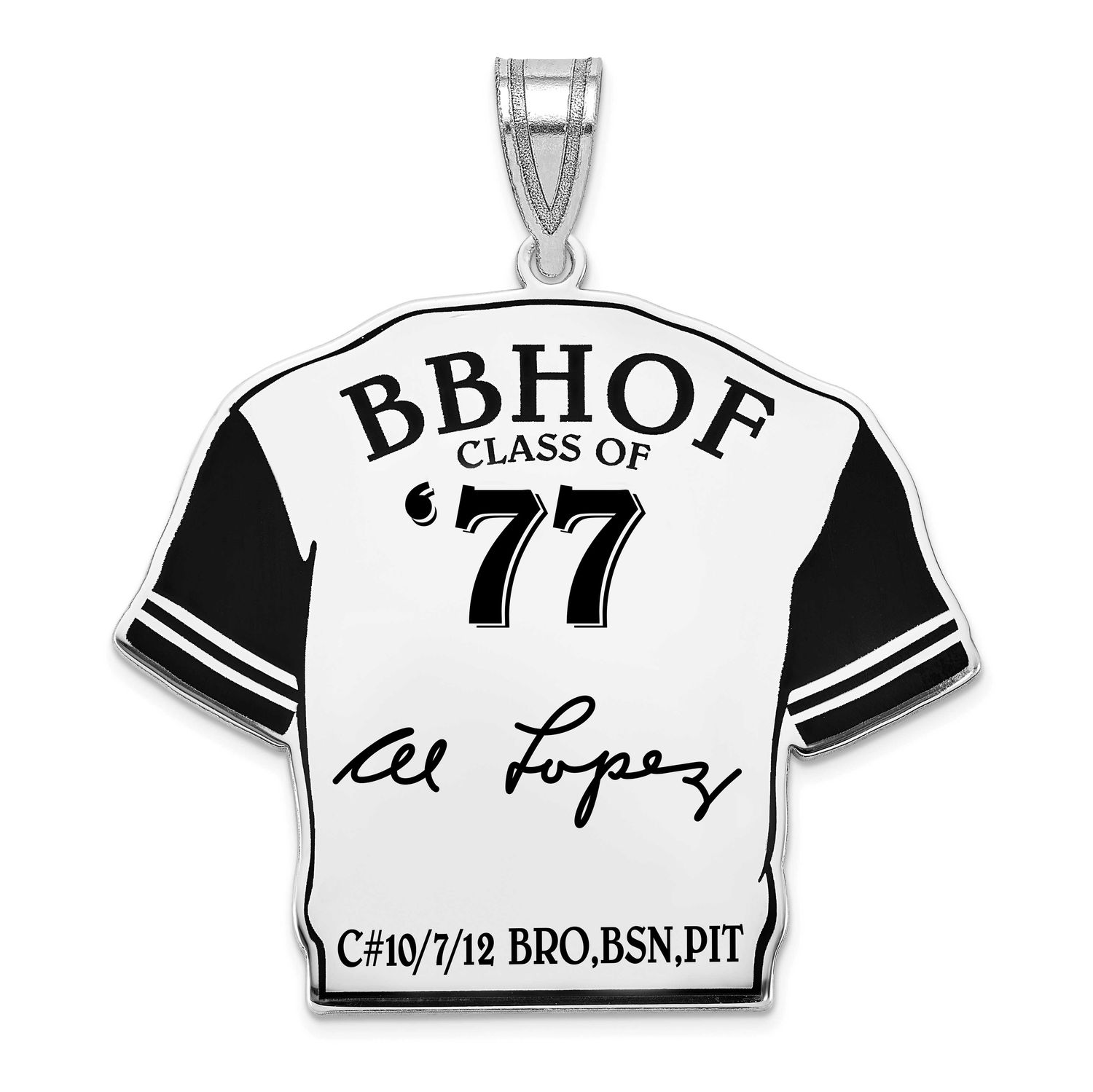 Al Lopez Hall of Fame Signature Epoxy Jersey Pendant Sterling Silver SSHF01AL77, UPC: