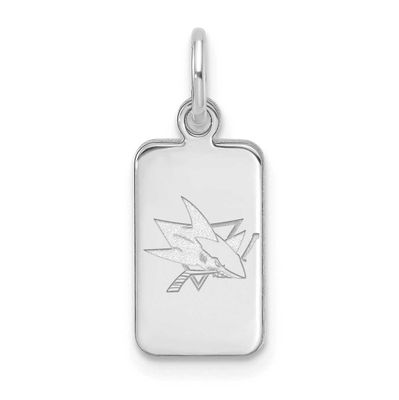 NHL San Jose Sharks Tag Pendant Sterling Silver Rhodium-plated SS125SHA, UPC: 196904184820