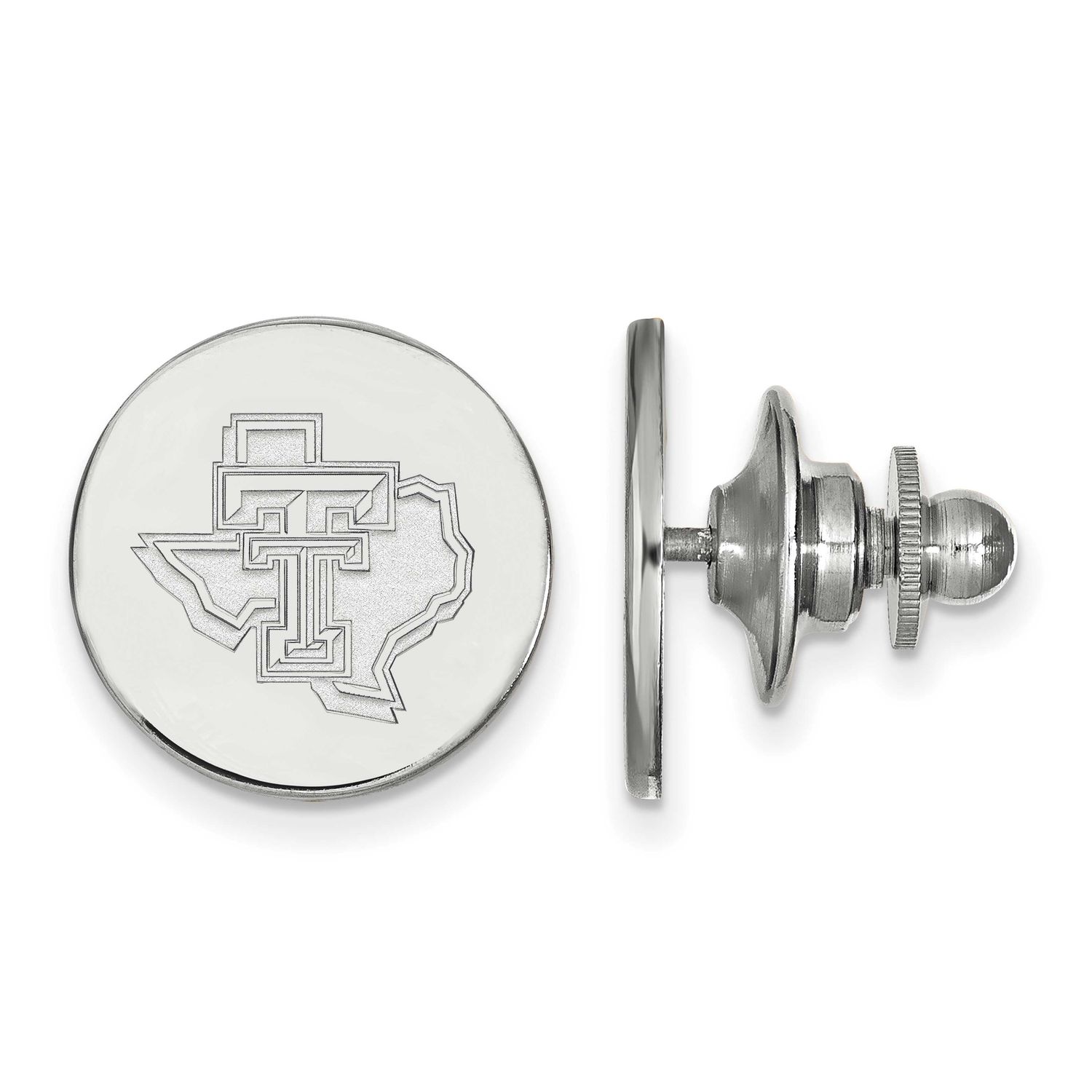 Texas Tech University State Outline Lapel Pin Sterling Silver Rhodium-plated SS051TXT, UPC: 8867747…