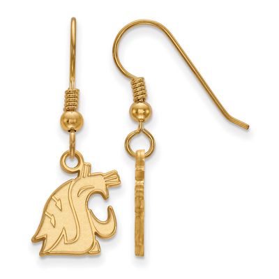 Washington State University Cougar Small Dangle Wire Earrings Gold-plated Sterling Silver GP005WAS,…