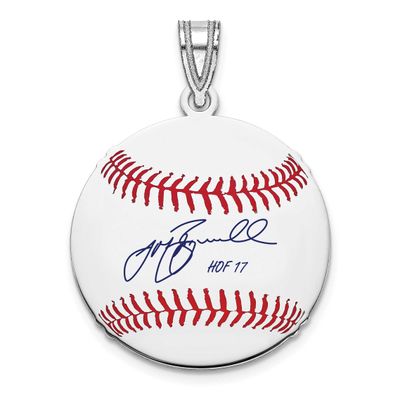 Jeff Bagwell Hall of Fame Signature Small Epoxy Baseball Pendant Sterling Silver SSHF11JB17, UPC: