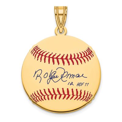 Roberto Alomar Hall of Fame Signature Small Epoxy Baseball Pendant 14k Gold 4YHF11RA11, UPC: