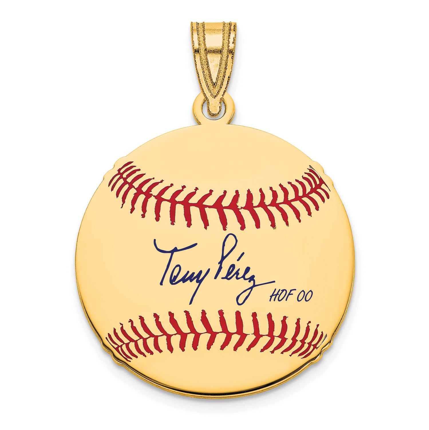 Tony Pcrez Hall of Fame Signature Small Epoxy Baseball Pendant 14k Gold 4YHF11TP00, UPC: