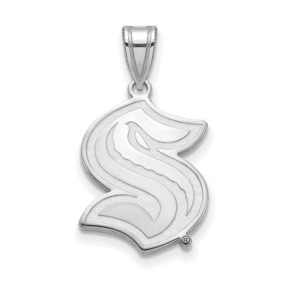 NHL Seattle Kraken Large Pendant 14k White Gold 4W004KRA, UPC: 196904340677