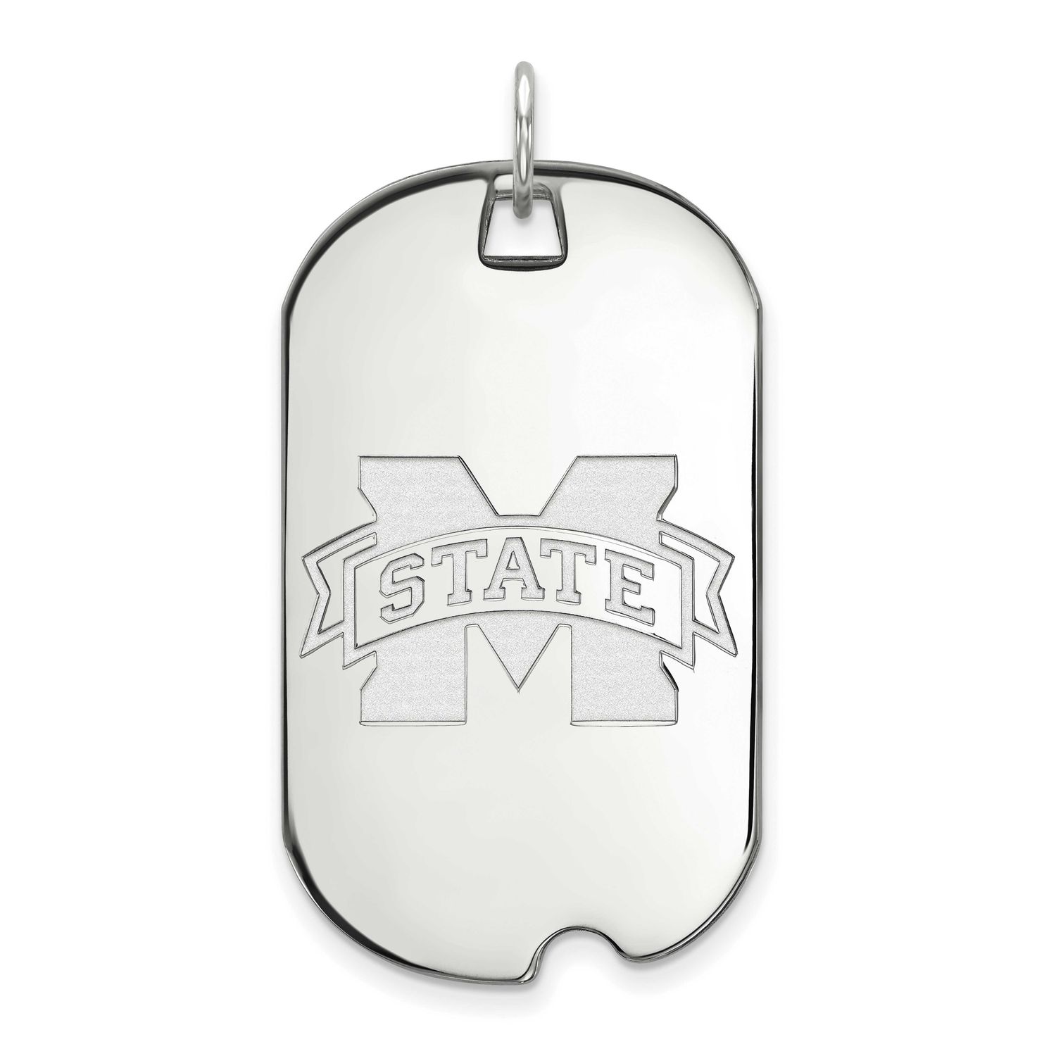 Mississippi State University Large Dog Tag 14k White Gold 4W028MSS, UPC: 886774845562