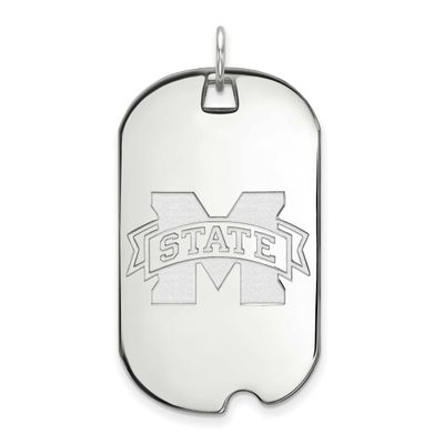 Mississippi State University Large Dog Tag 14k White Gold 4W028MSS, UPC: 886774845562