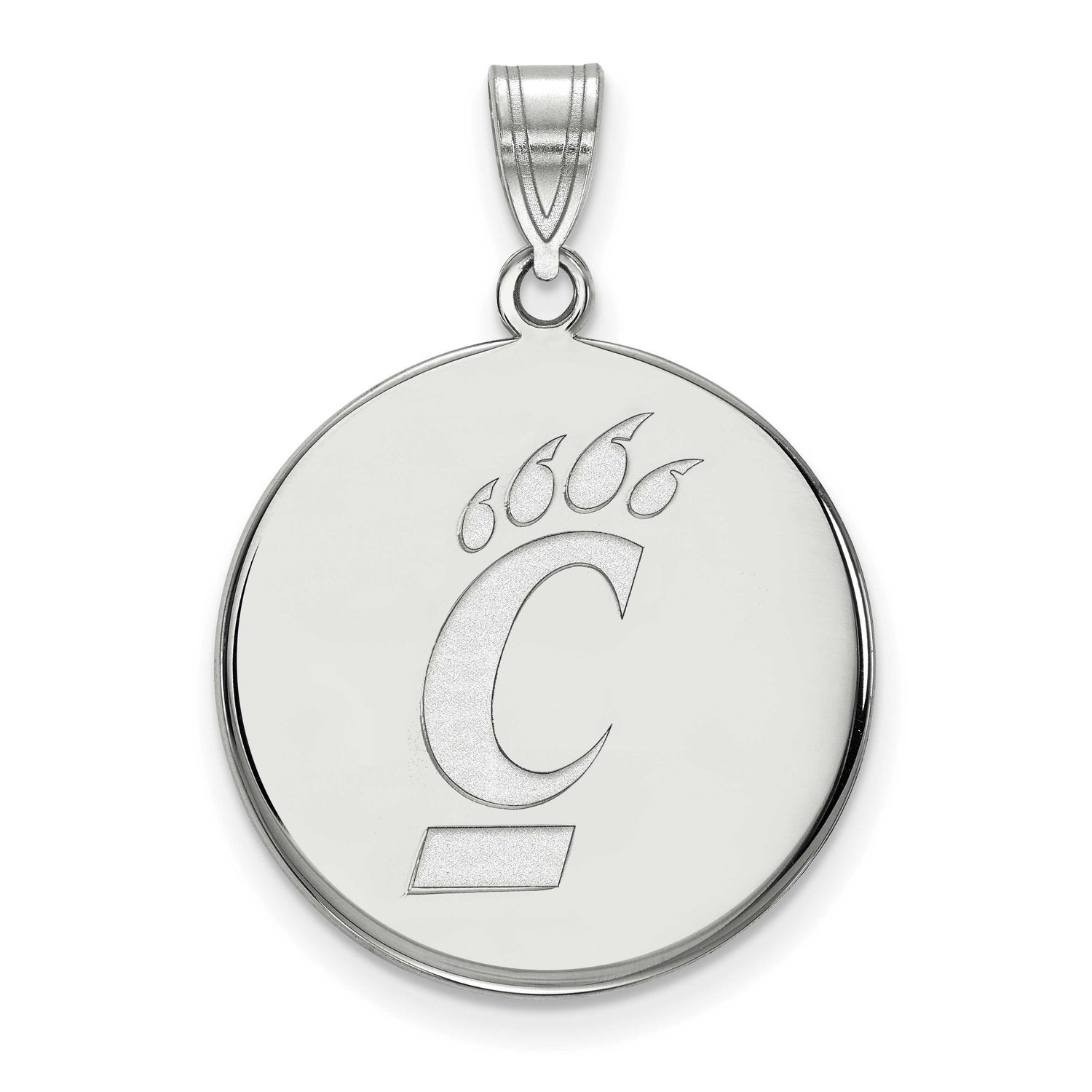 University of Cincinnati Large Disc Pendant 10k White Gold 1W047UC, UPC: 886774789361