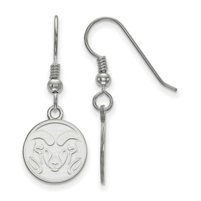 Colorado State University Ram Small Dangle Wire Earrings Sterling Silver Rhodium-plated SS003COS, U…