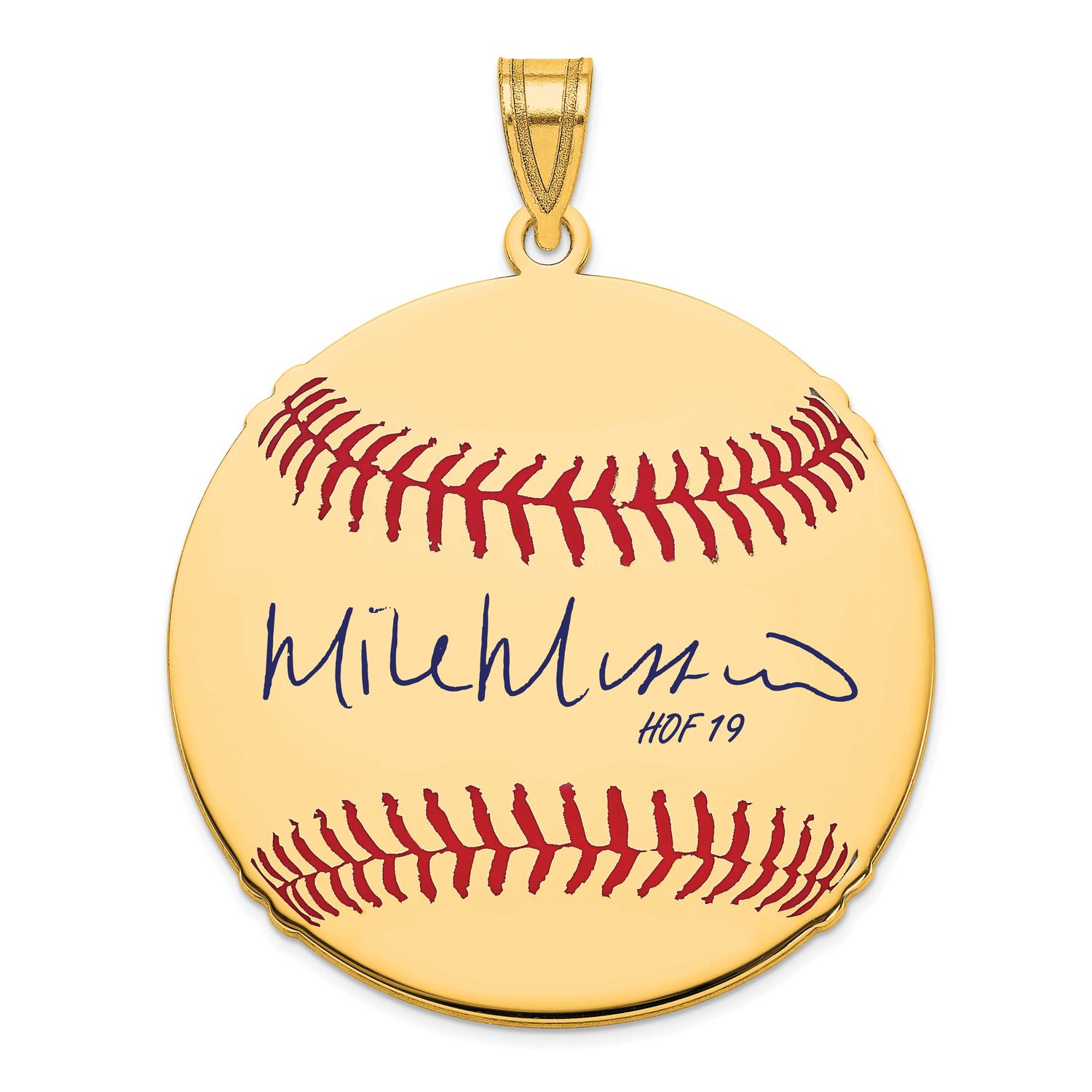 Mike Mussina Hall of Fame Signature Large Epoxy Baseball Pendant 10k Gold 1YHF02MM19, UPC: