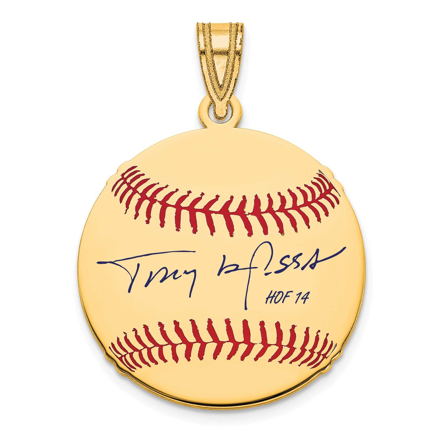 Tony La Russa Hall of Fame Signature Small Epoxy Baseball Pendant 14k Gold 4YHF11TL14, UPC: