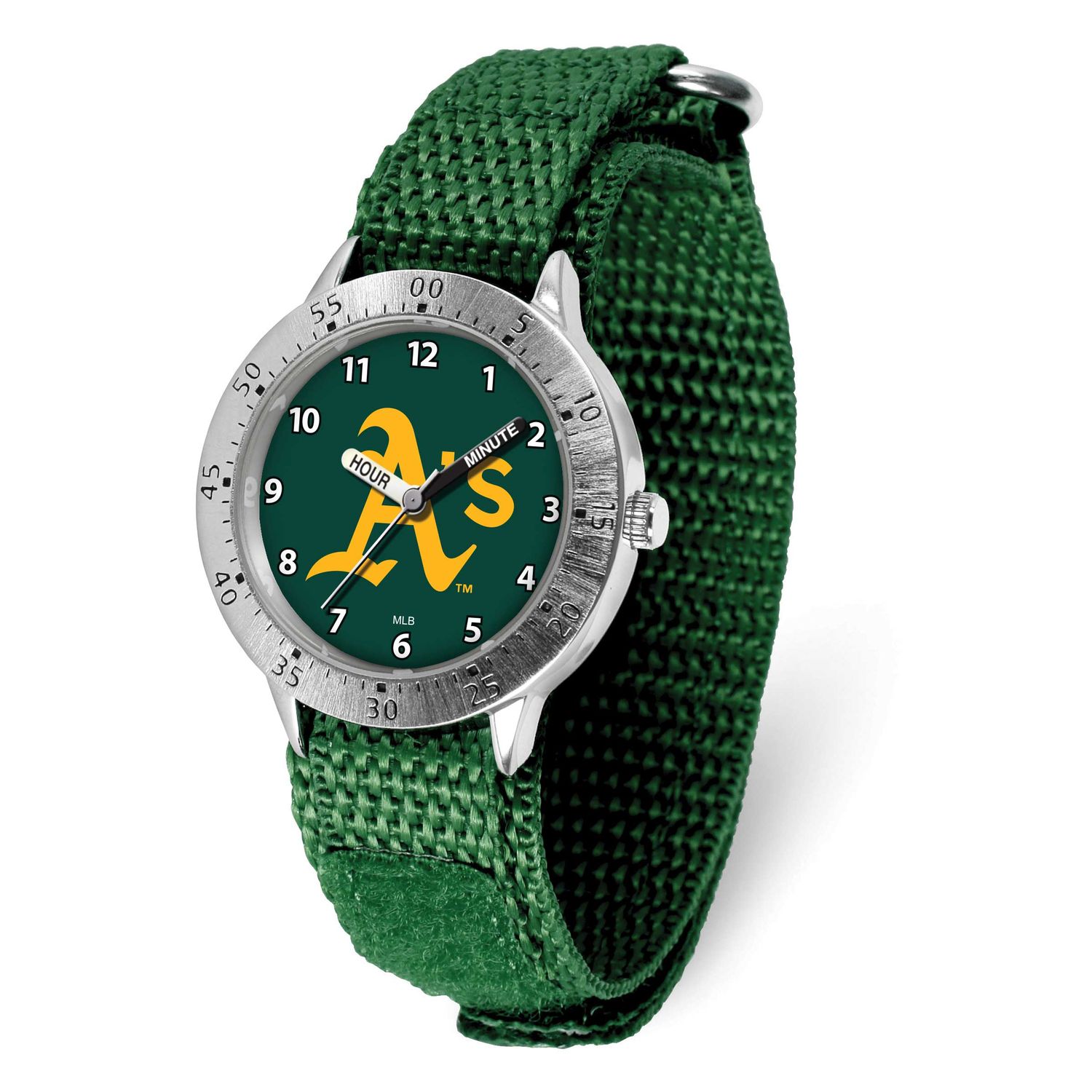 MLB Oakland A&#39;S Youth Tailgater Nylon Strap Quartz Time Teaching Watch Gametime XWM3225, UPC: 82652…