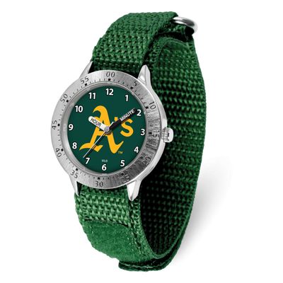 MLB Oakland A&#39;S Youth Tailgater Nylon Strap Quartz Time Teaching Watch Gametime XWM3225, UPC: 82652…