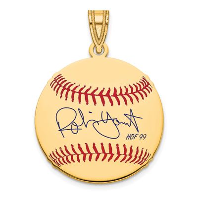 Robin Yount Hall of Fame Signature Small Epoxy Baseball Pendant 14k Gold 4YHF11RY99, UPC: