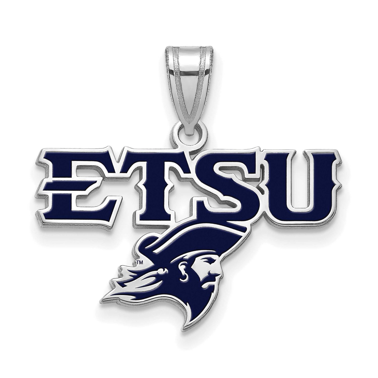 Enameled East Tennessee State U. Medium Pendant Sterling Silver SS009ETS, UPC: