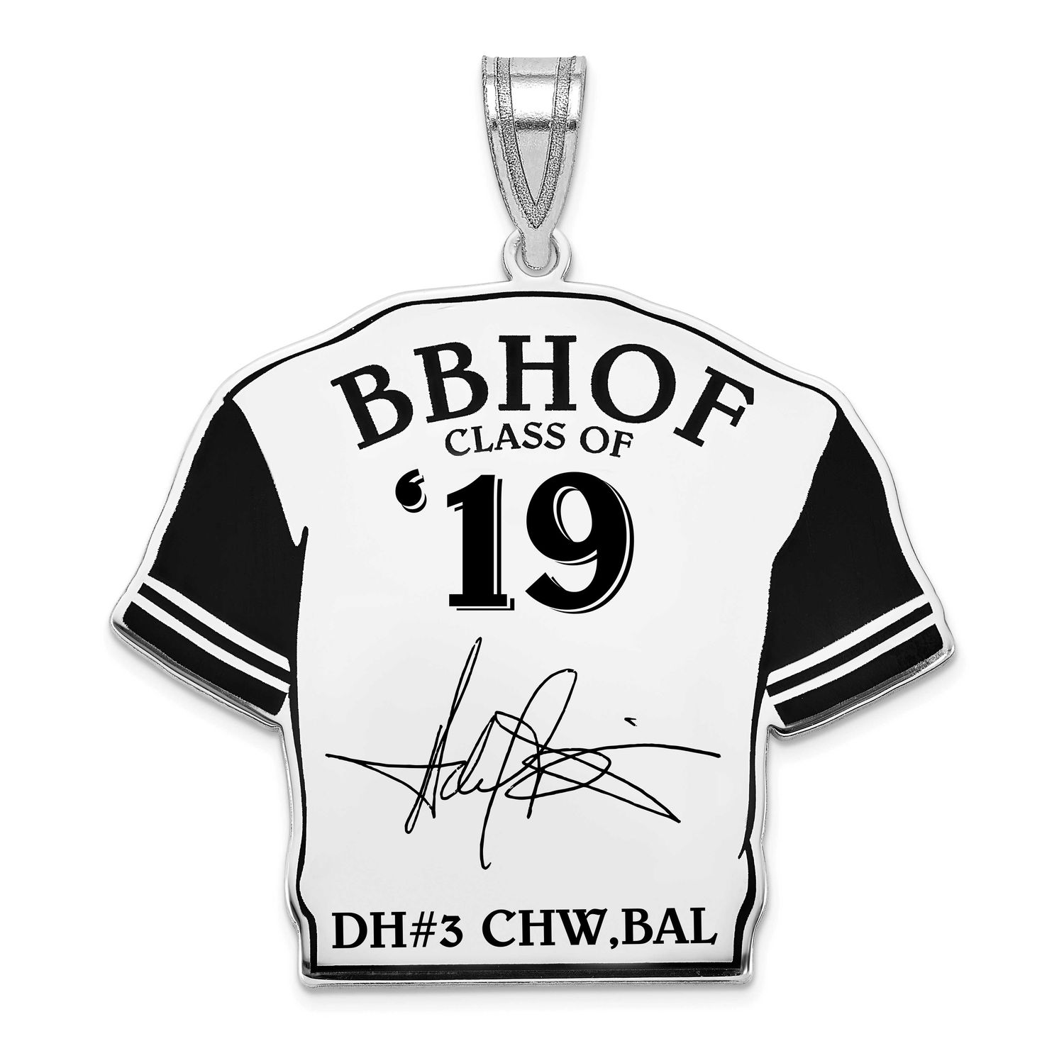 Harold Baines Hall of Fame Signature Epoxy Jersey Pendant Sterling Silver SSHF01HB19, UPC: