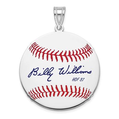 Billy Williams Hall of Fame Signature Medium Epoxy Baseball Pendant Sterling Silver SSHF10BW87, UPC: