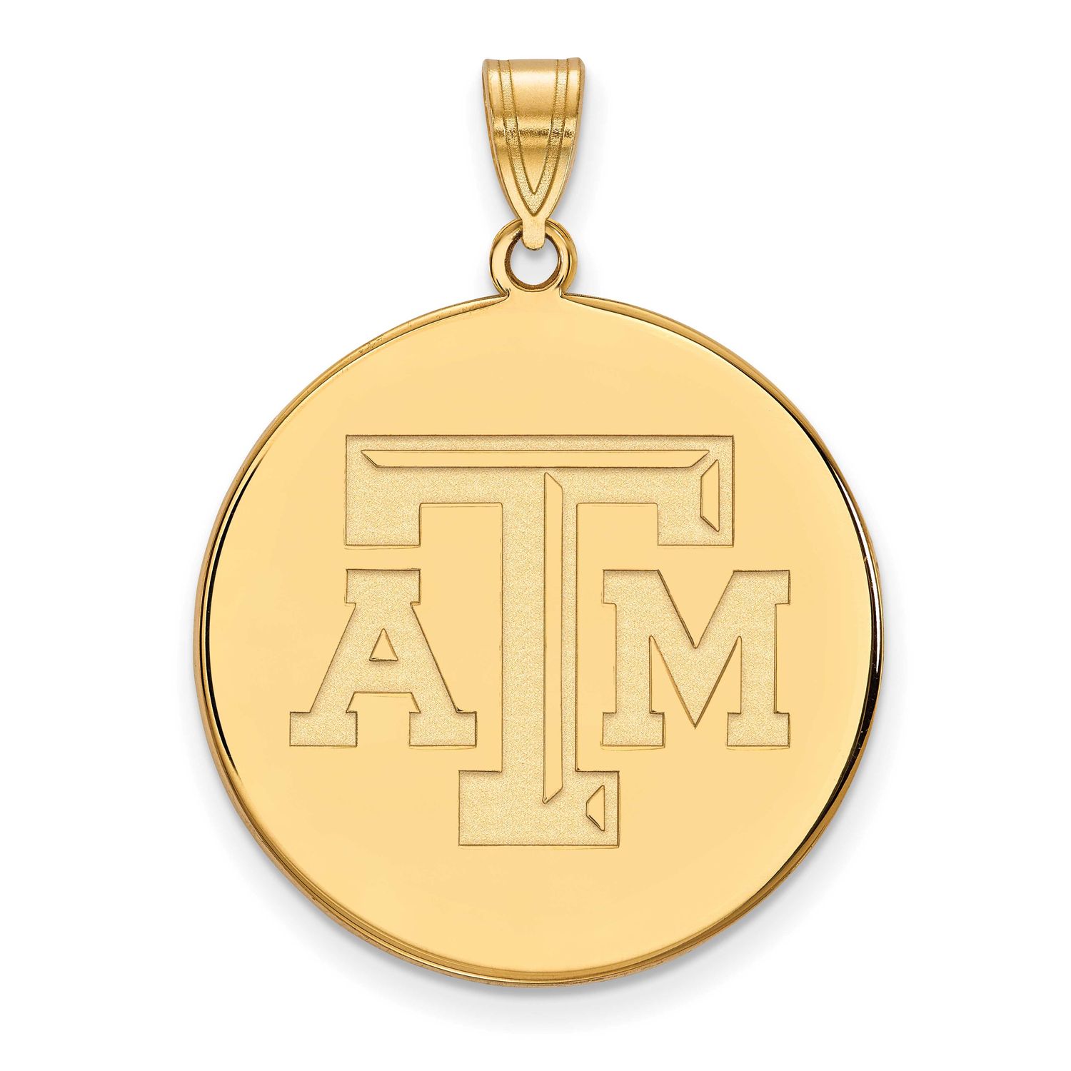 Texas A And M University T-A-M Extra Large Disc Pendant Gold-plated Sterling Silver GP072TAM, UPC: …