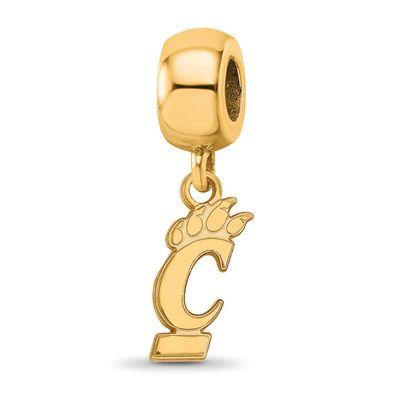 University of Cincinnati Small Dangle Bead Charm Gold-plated Sterling Silver GP023UC, UPC: 88677492…
