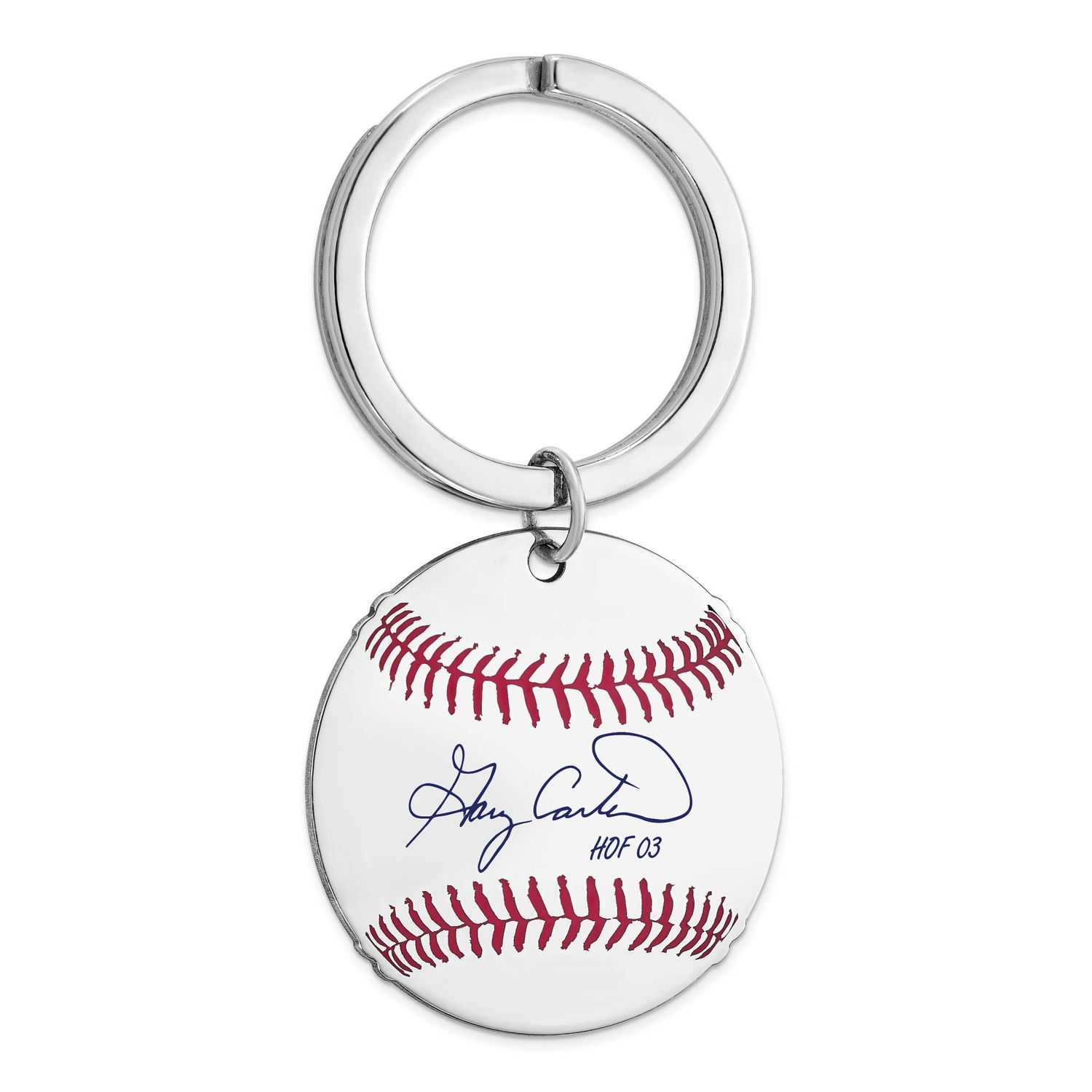 Gary Carter Hall of Fame Signature Epoxy Baseball Keychain Sterling Silver SSHF03GC03, UPC: