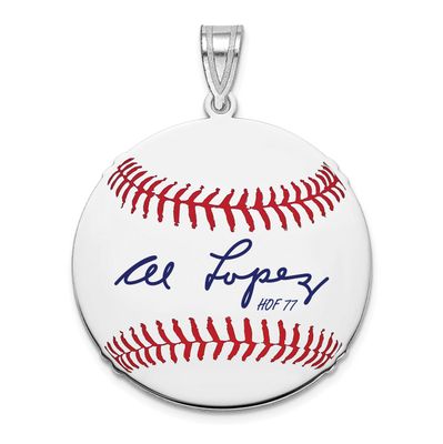 Al Lopez Hall of Fame Signature Medium Epoxy Baseball Pendant Sterling Silver SSHF10AL77, UPC:
