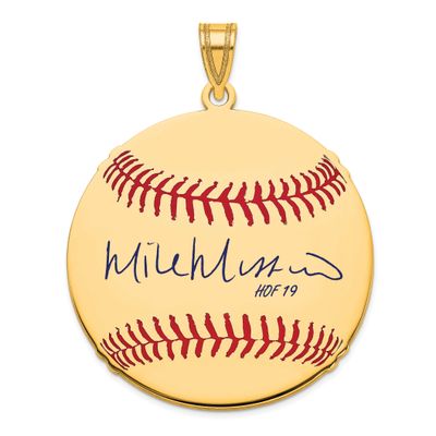 Mike Mussina Hall of Fame Signature Large Epoxy Baseball Pendant Gold-plated Sterling Silver GPHF02…