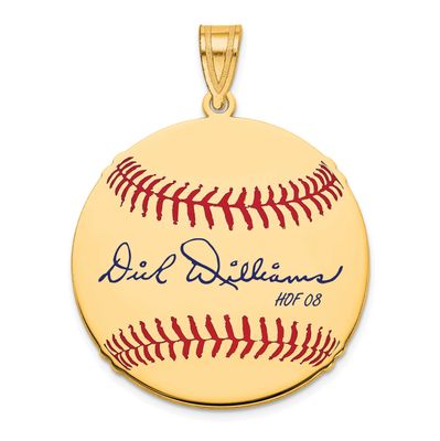 Dick Williams Hall of Fame Signature Medium Epoxy Baseball Pendant Gold-plated Sterling Silver GPHF…