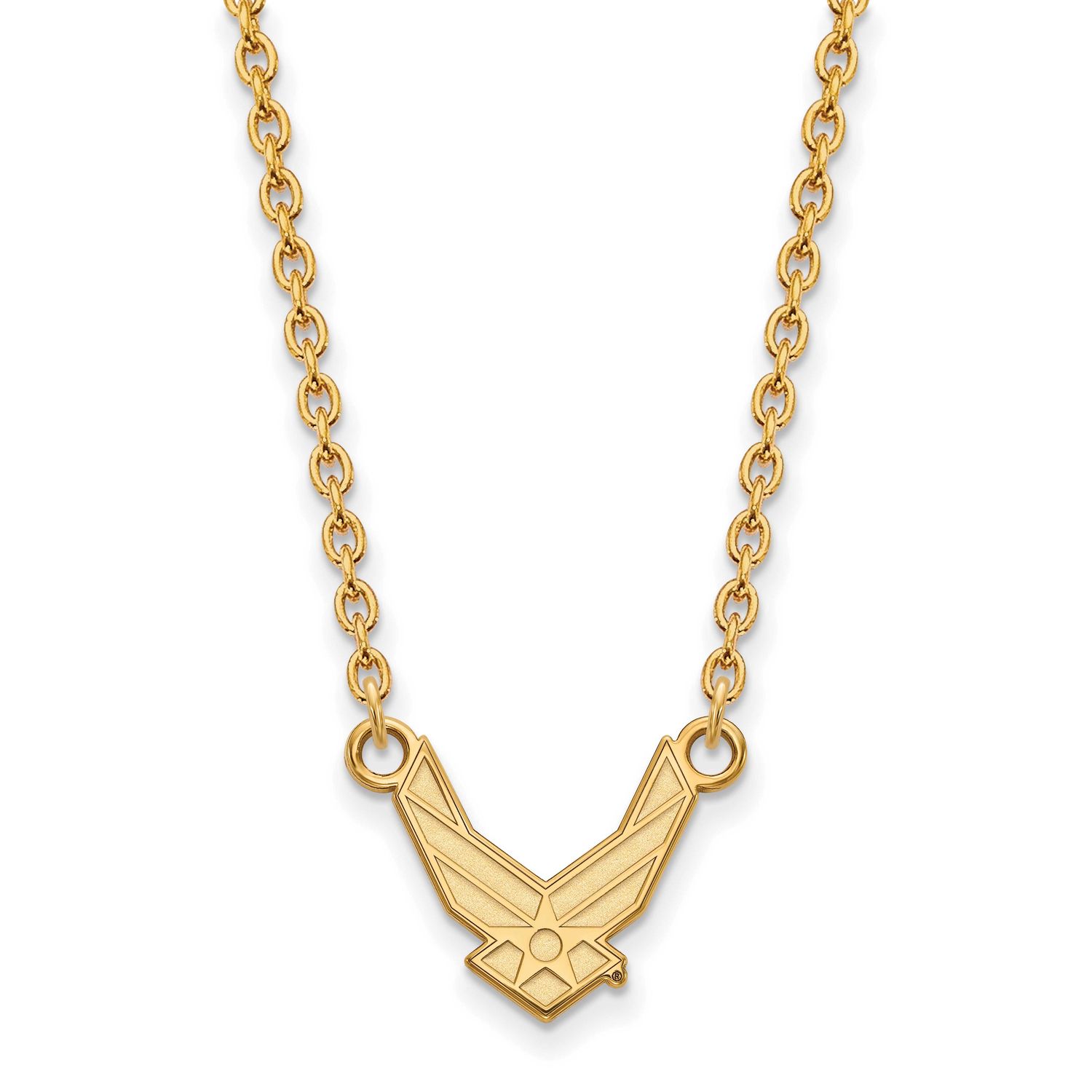 U.S. Air Force Small Pendant 18 Inch Necklace Gold-plated Sterling Silver GP013USAF-18, UPC: 191101…