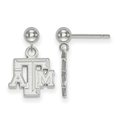 Texas A And M University T-A-M Dangle Ball Post Earrings Sterling Silver Rhodium-plated SS008TAM, U…