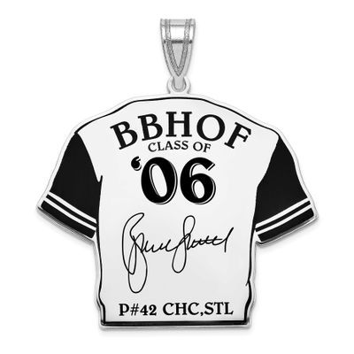 Bruce Sutter Hall of Fame Signature Epoxy Jersey Pendant Sterling Silver SSHF01BS06, UPC: