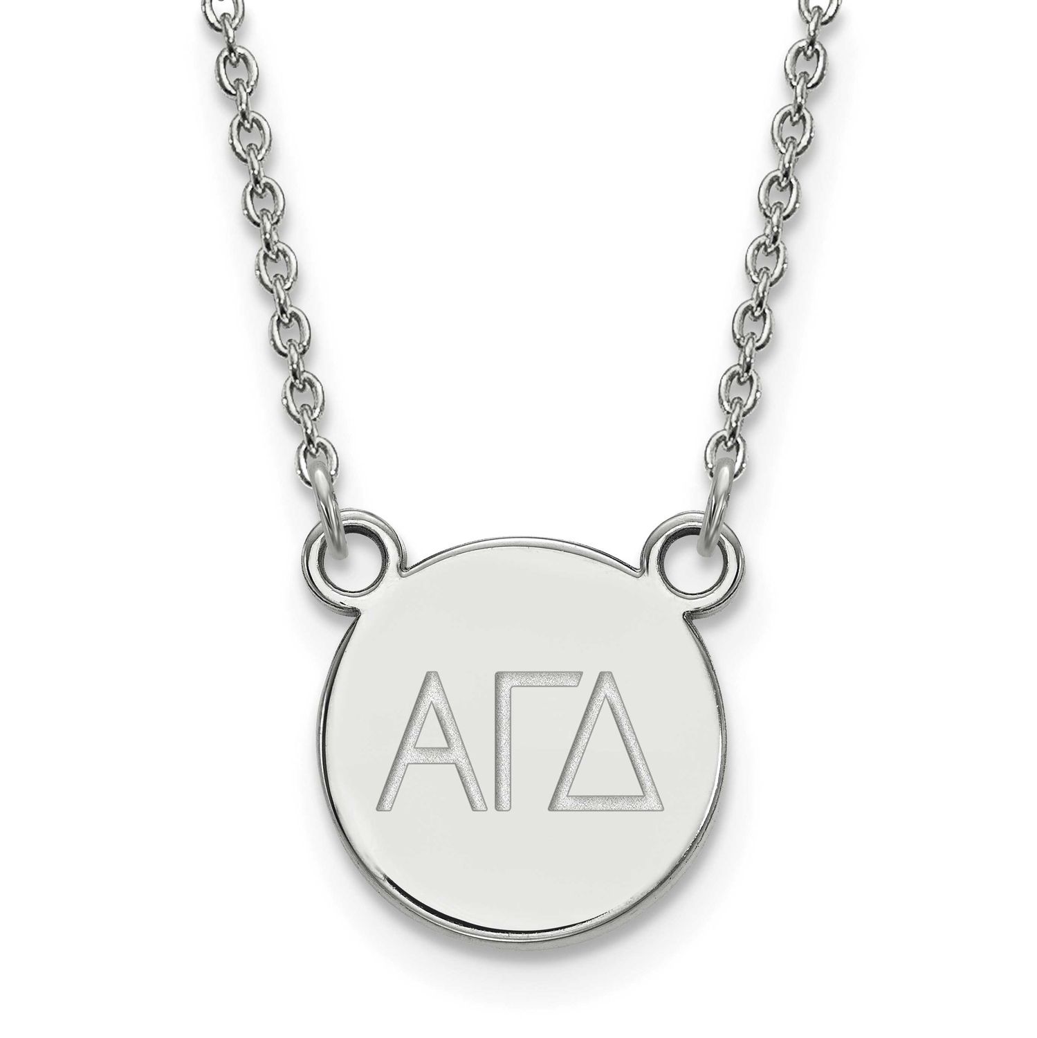 Alpha Gamma Delta Extra Small Enl Pend with Necklace Sterling Silver Rhodium-plated SS016AGD-18, UP…