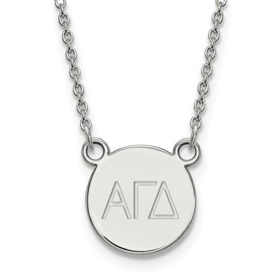 Alpha Gamma Delta Extra Small Enl Pend with Necklace Sterling Silver Rhodium-plated SS016AGD-18, UP…