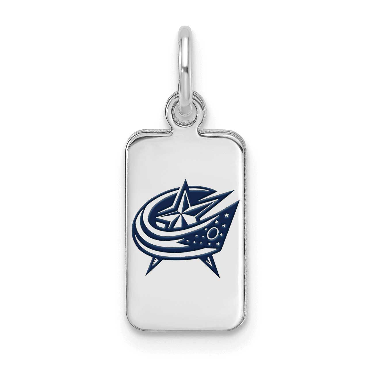 NHL Columbus Blue Jackets Enamel Tag Pendan Sterling Silver Rhodium-plated SS126BJA, UPC: 196904184…