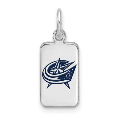 NHL Columbus Blue Jackets Enamel Tag Pendan Sterling Silver Rhodium-plated SS126BJA, UPC: 196904184…